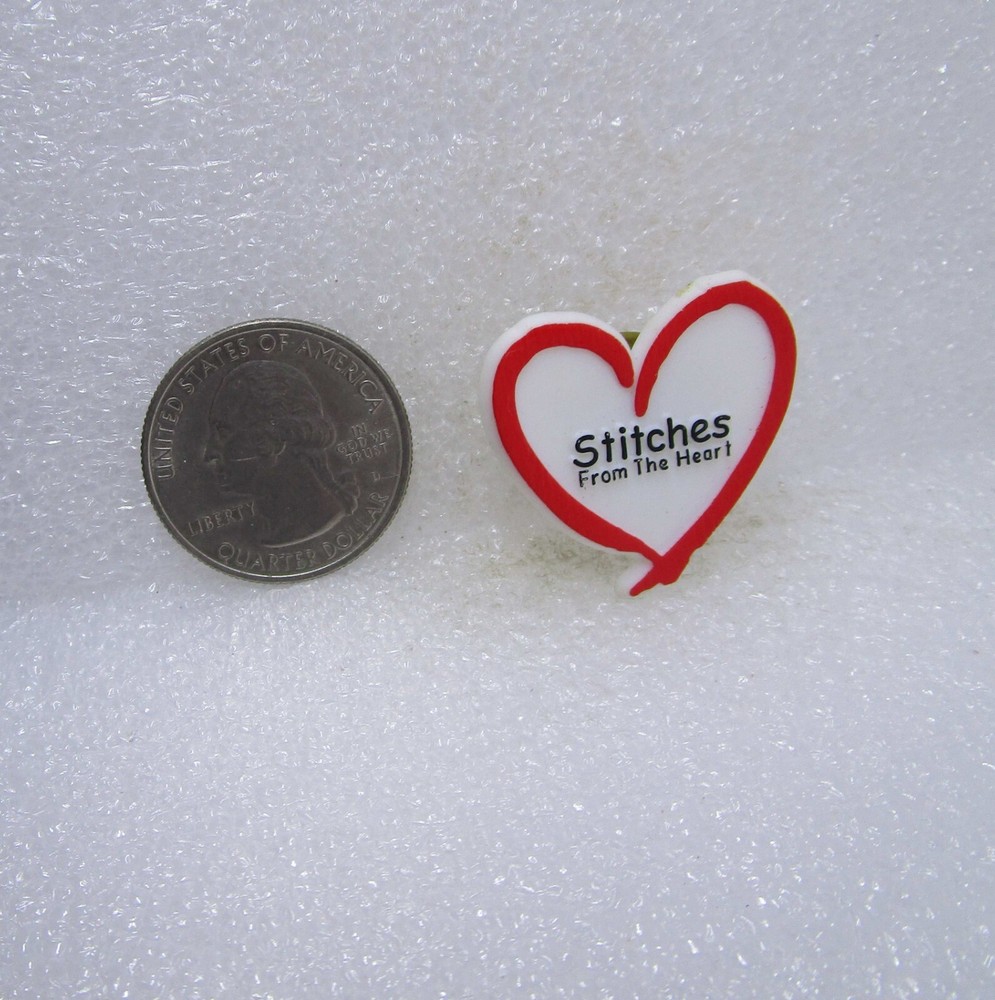 Stitches From The Heart Plastic Pin