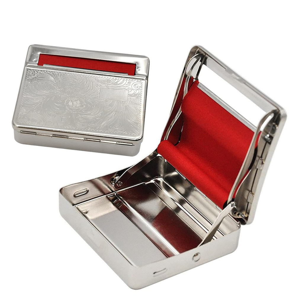 Rolling Machine Metal Red Cloth Automatic Cigarette Tobacc Roller Box & Storage