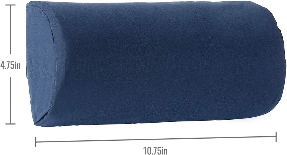 Lumbar Roll Back Support Cushion Pillow, Half-Moon Size, Navy