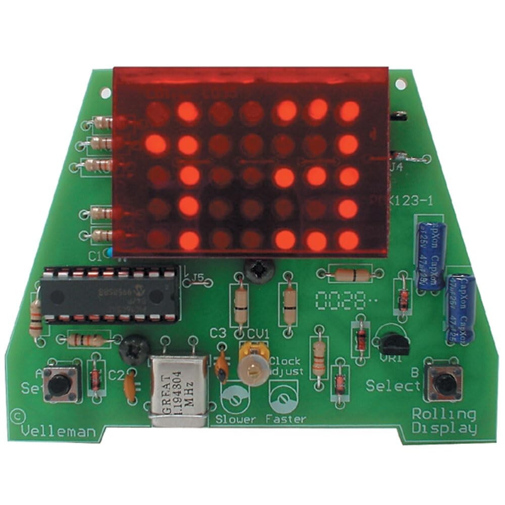 Velleman MK123 Rolling Clock Soldering Practice Kit (Assembly Required)