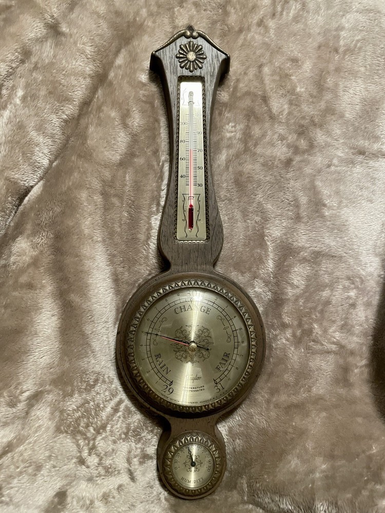 Taylor Barometer Thermometer Temperature Compensated Banjo Style