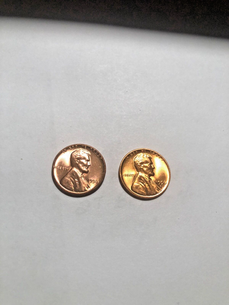LINc. CENT 1956 & 1956 D UNC 2.75