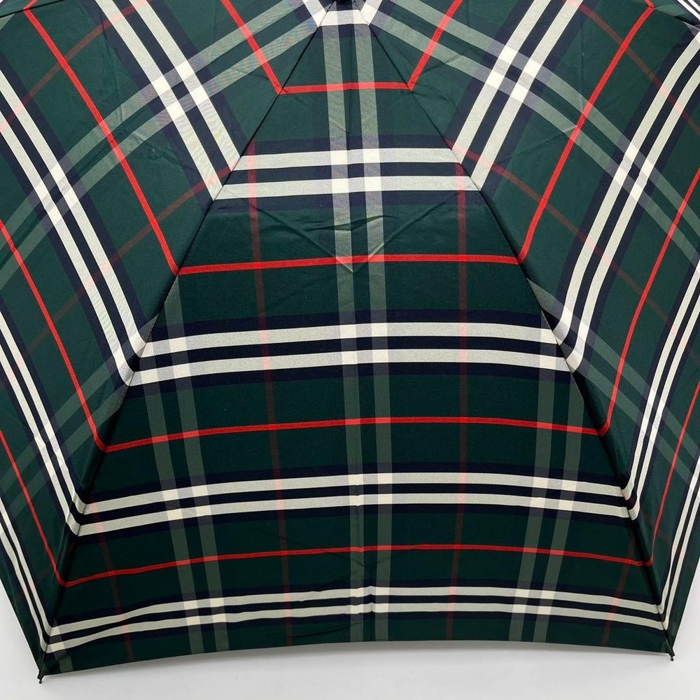 Burberry Nova Check Foldable Umbrella Compact Green Authentic Genuine
