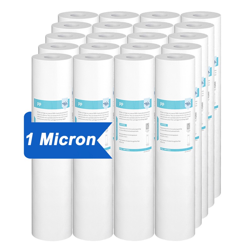 20 Pack 1 Micron 20"x4.5" Whole House Sediment Water Filter Big Blue Replacement