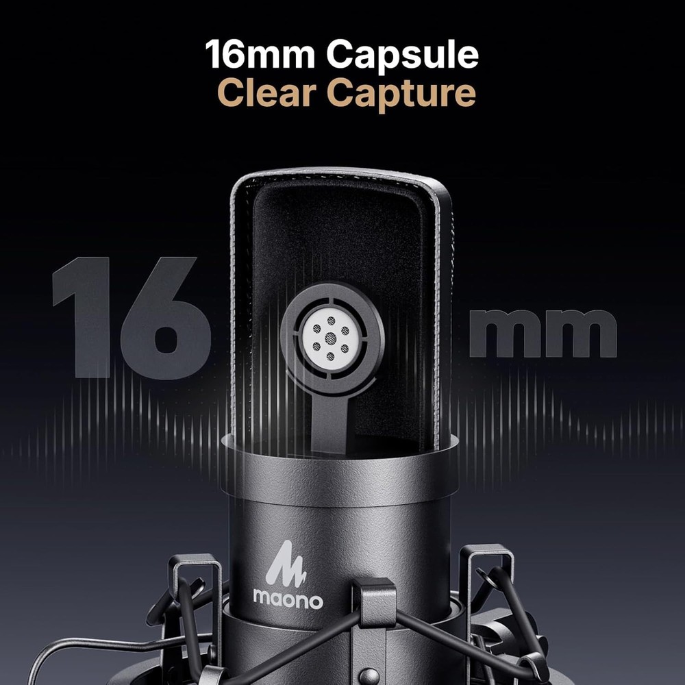 USB Microphone, 192KHZ/24Bit Plug & Play PC Computer Podcast Condenser Cardio...
