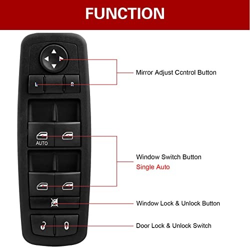 Master Power Window Switch Driver Side Compatible with 2007-2011 Dodge Nitro,