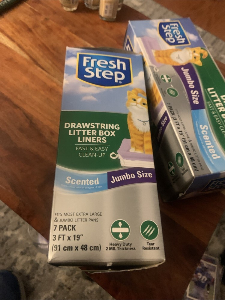 Fresh Step Drawstring Litter Box Liners Scented, Jumbo Size, 36" x 19"