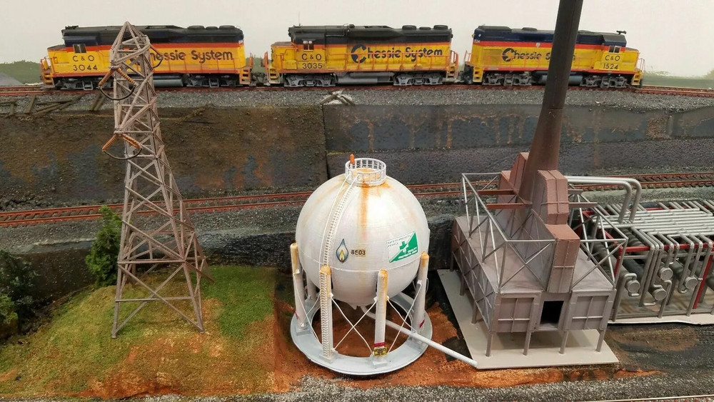 Model Natural Gas Storage Tank Custom HO scale train