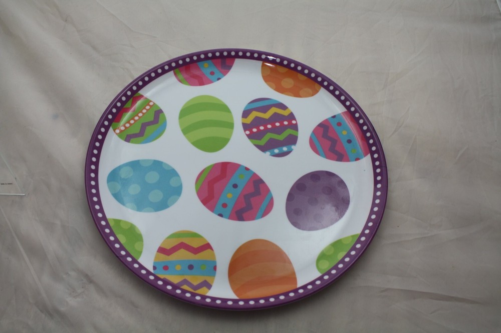 amscan Melamine Easter Tray Easter Egg Happy Easter 13.5" diameter NWT