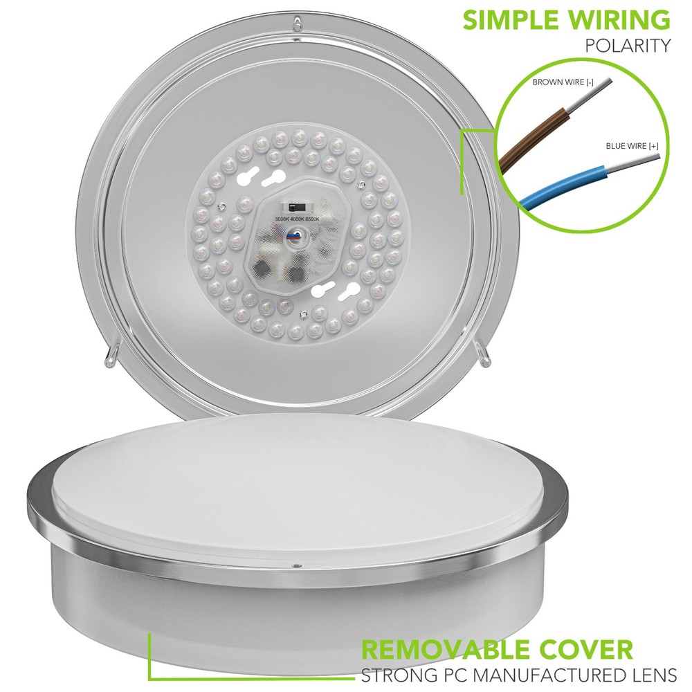 10 Inch RV Dinette Table Low-Profile Ceiling Light Replacement Multi-Color 3000K