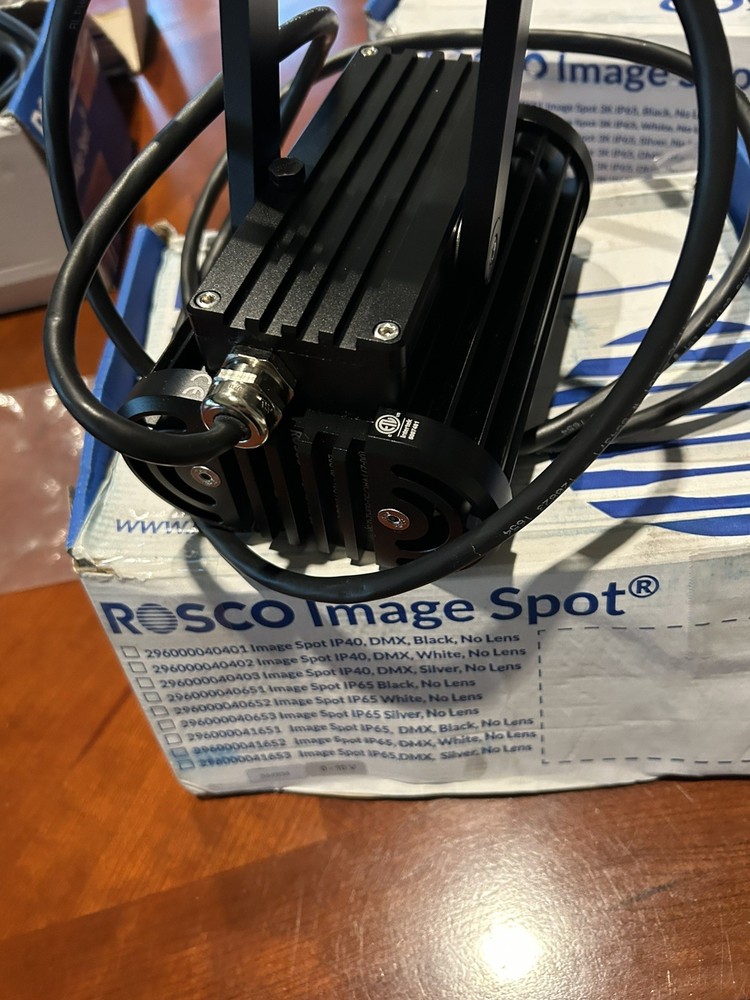 GOBO Rosco image spot projector with Mounting Bracket, & Cable