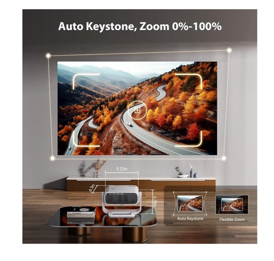 Wielio Multimedia Built In Bluetooth Projector Model AT-M269D - White - NEW