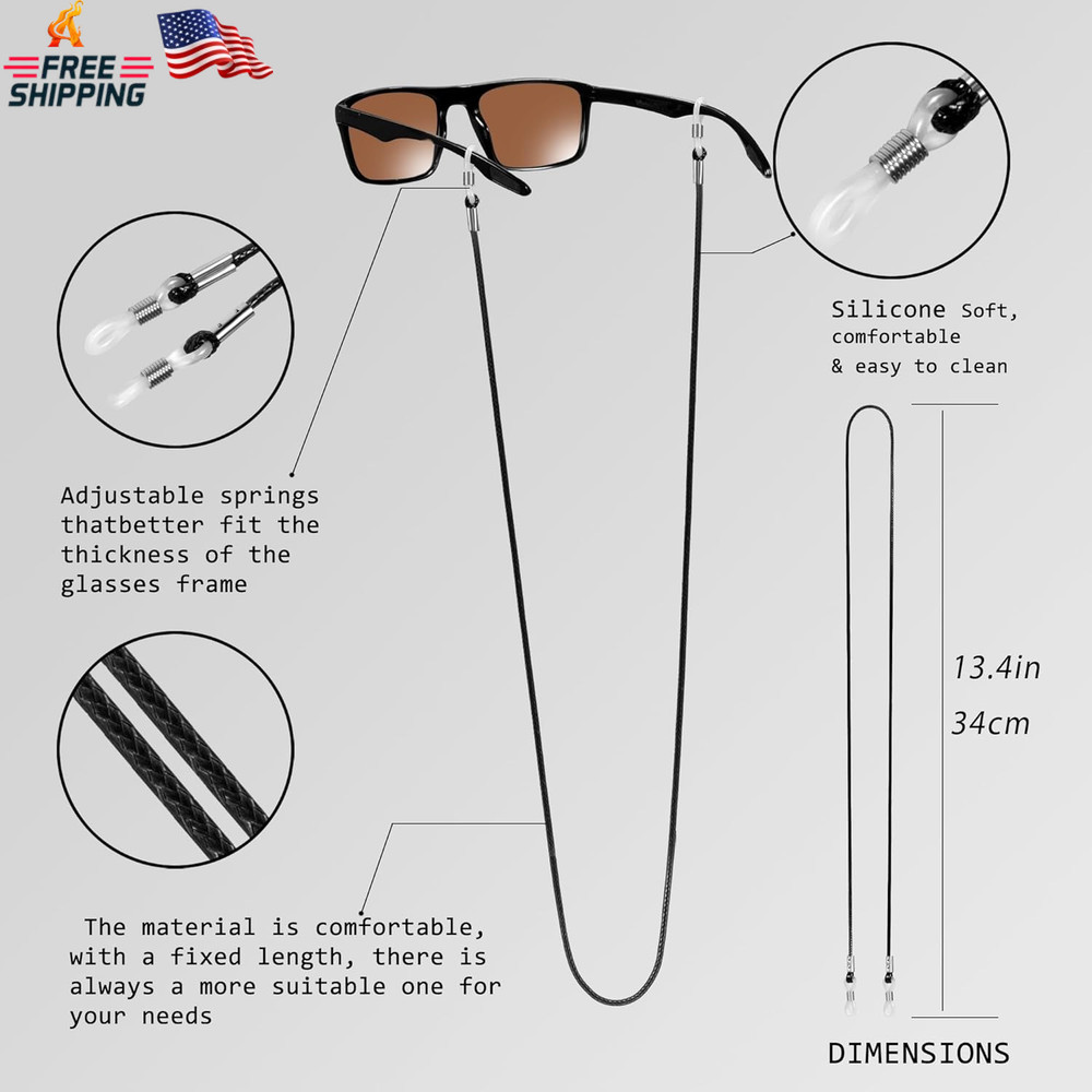 VOOGLASS Glasses Strap,Securely Keep Your Eyeglasses around Your Neck, Practical