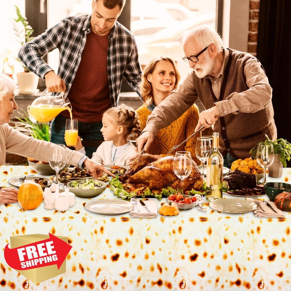 PHOGARY 3 Pack Passover Tablecloth, Yellow Matzah Pesach Disposable