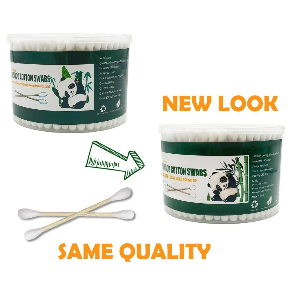 Extra Long Biodegradable Bamboo Cotton Swabs Large Double Tips Organic Extra