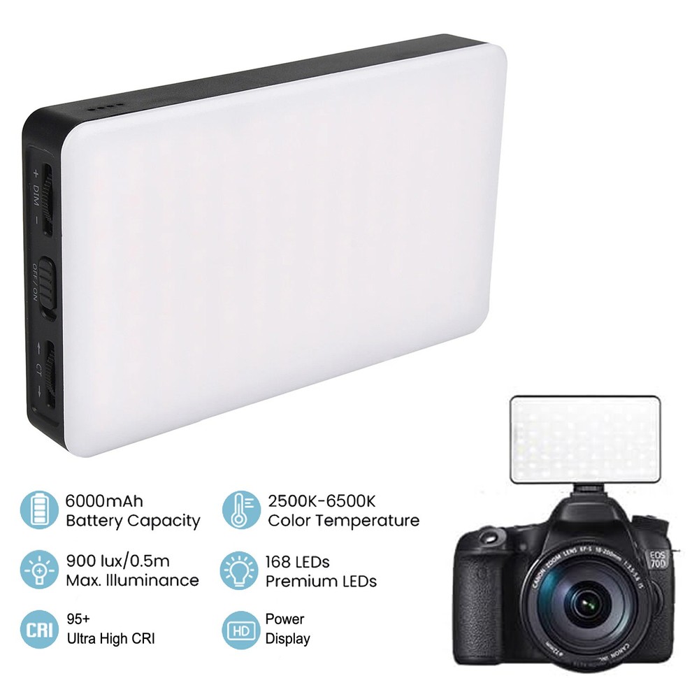 168LED Video Light Panel Fill Light Selfie Light for Phone Camera with Cold Boot