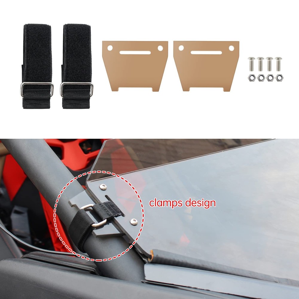 UTV Front Half Clear Windshield Scratch Resistant Hard Compatible with clear