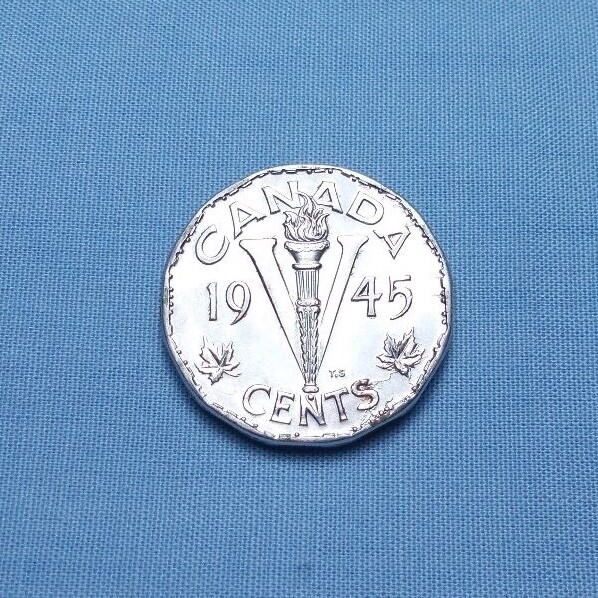 1945 Canada Five Cent "Victory" Coin  "UNC"  KM#40a