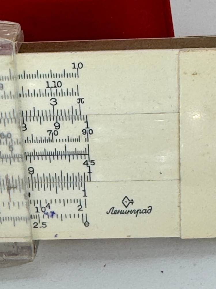 Slide Rules two Soviet made with red 1 case