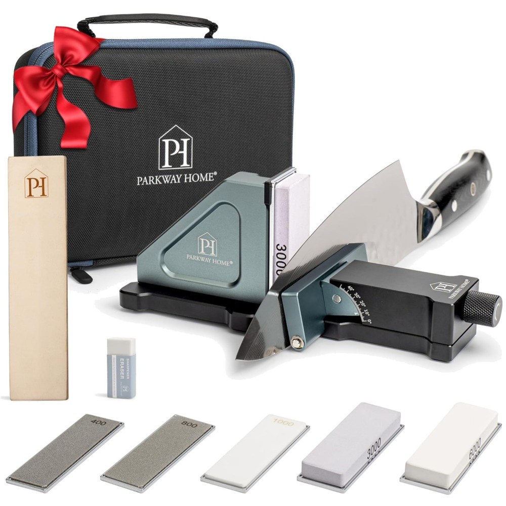 ADJUSTABLE ROLLING KNIFE SHARPENER KIT: Adjustable Height, 30 Angle Options, ...