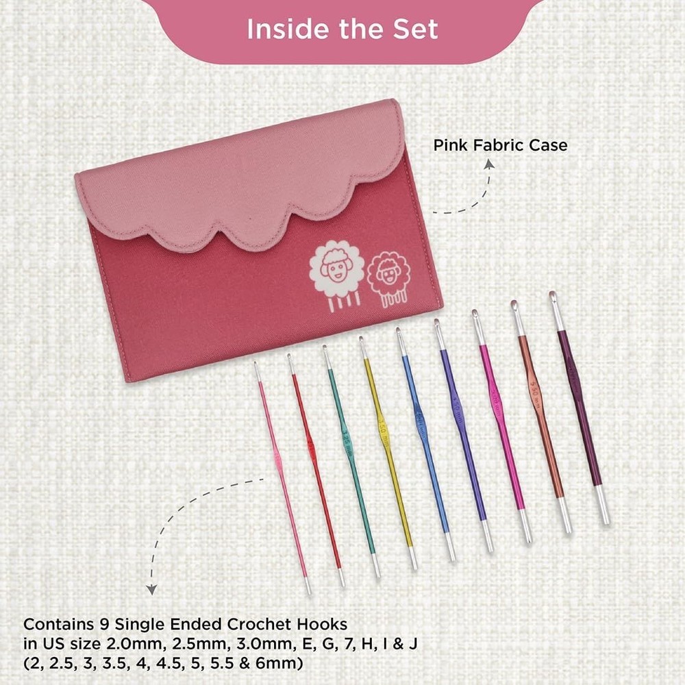 KnitPro Zing Deluxe Single-Ended Crochet Hook Set