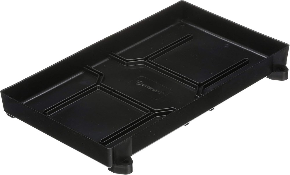 Reliable Black Battery Tray with Quick-Disconnect Strap - Space-Efficient Design