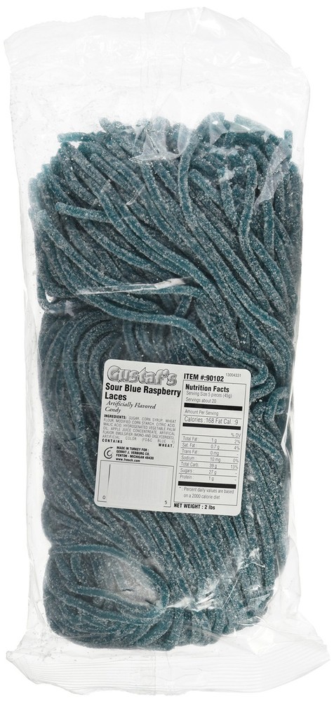 Gustaf's Sour Blue Raspberry Laces 2lb