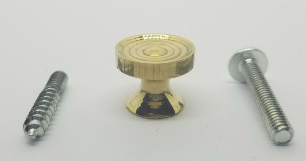 7/8" Diameter Cast Brass KNOB Concentric Rings pull handle mid century modern