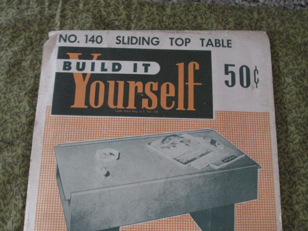 Easi-Bild Build It Yourself PATTERN COMPLETE NO. 140 Sliding Top Table Storage