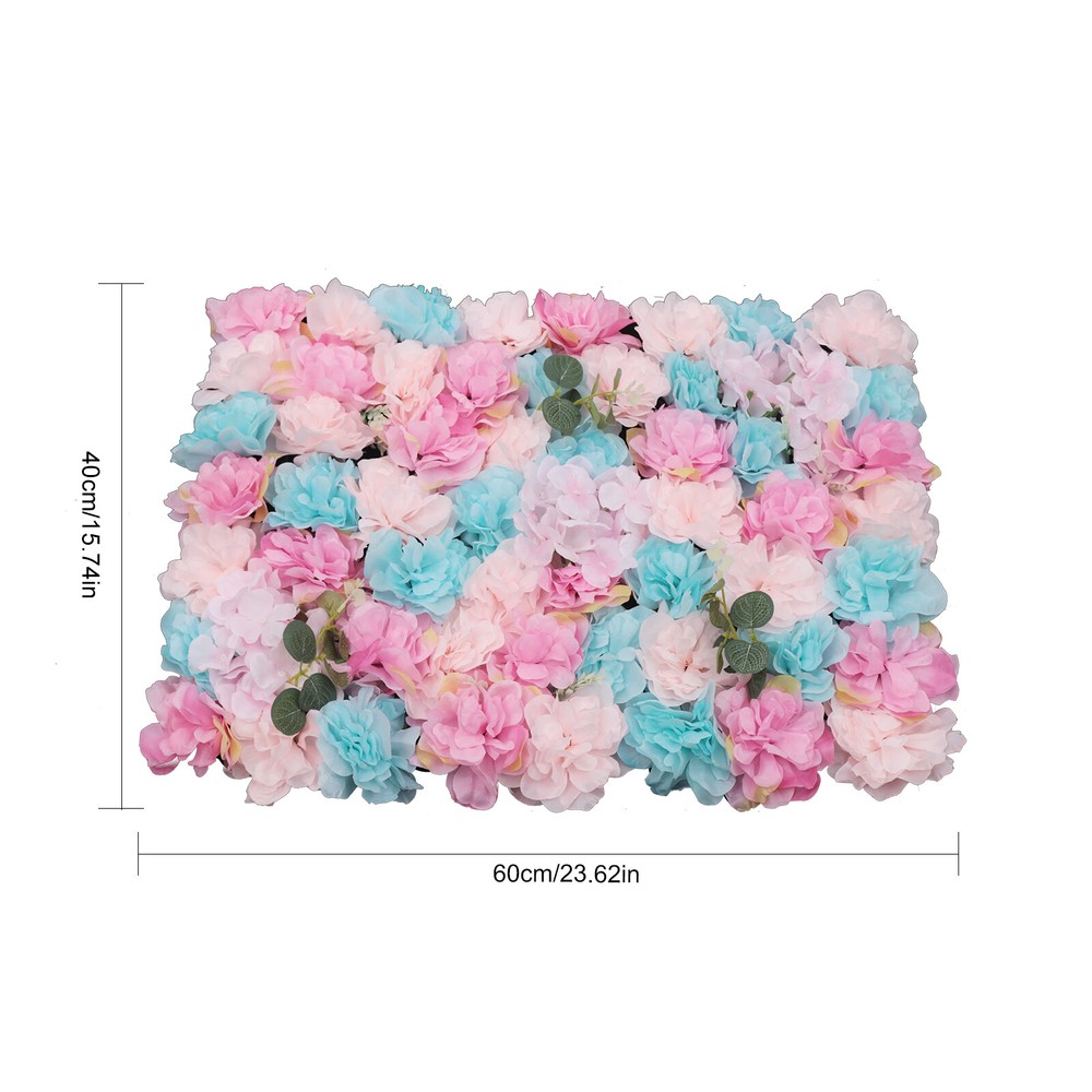 12x Artificial Flower Wall Panels Wall Hydrangea Rose Wedding Backdrop Decor