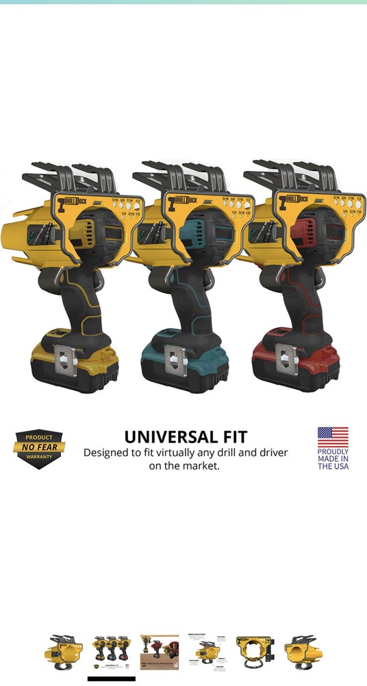 Drill Dock - Cordless Power Drill and Driver Tool Organization and Storage