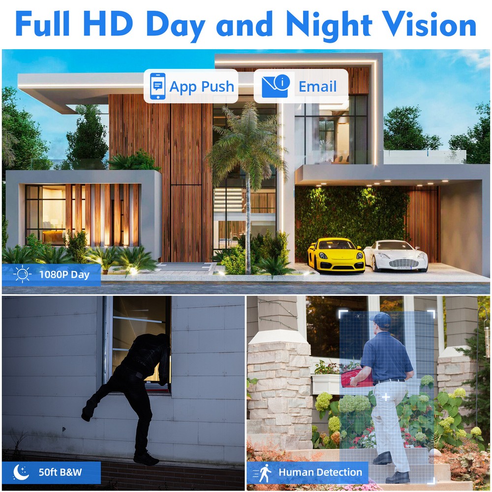 8CH DVR Security Video Camera Recorder Human Detection with 500GHDD Set
