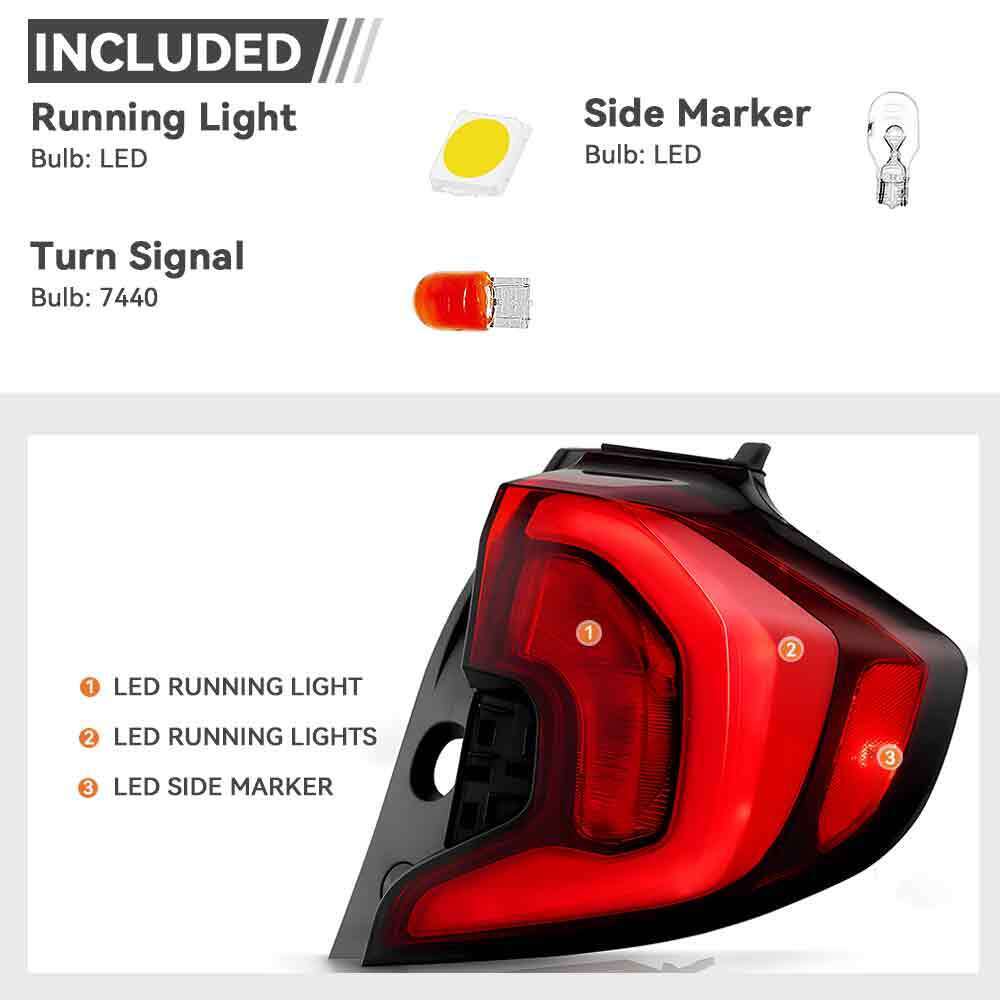 LED Tail Light For 2018-2021 GMC Terrain SL/SLE/SLT Outer Rear Left+Right Pair