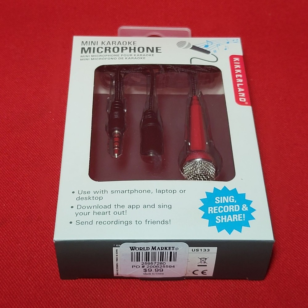 Kikkerland Mini Karaoke Microphone Sing Record & Share