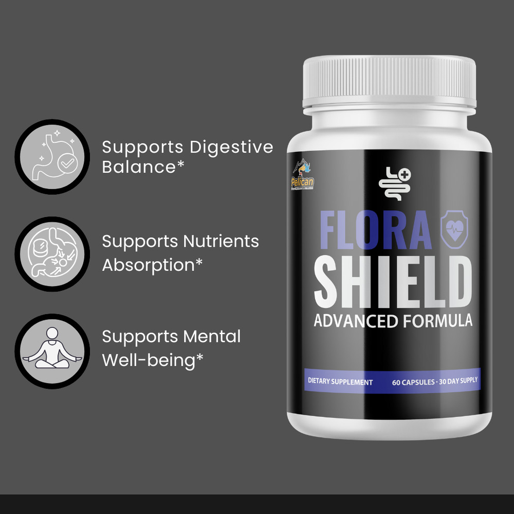 Flora Shield- Oral & Digestive Support- 4 Bottles- 240 Capsules