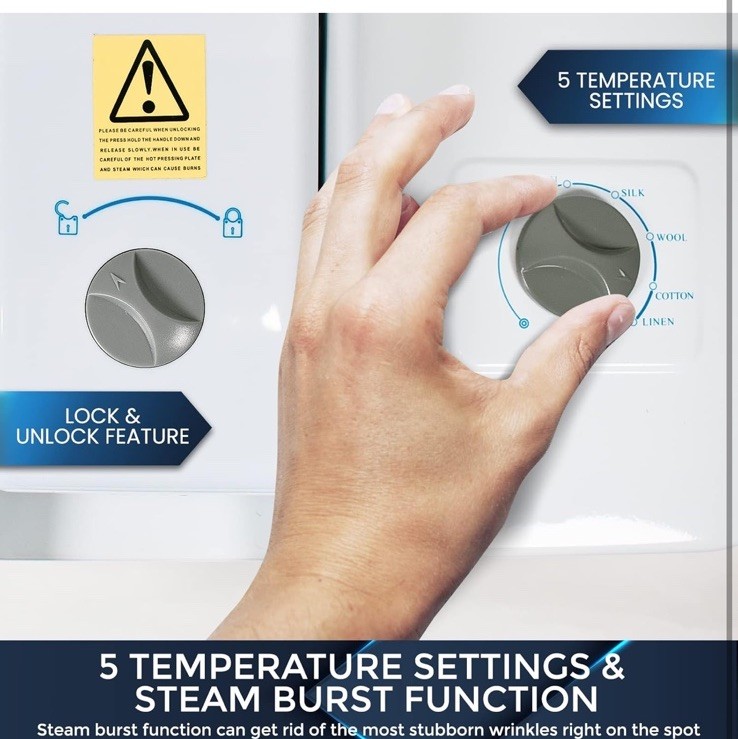 Compact Ironing Steam Press - Includes FREE EXTRA COVER & FOAM!