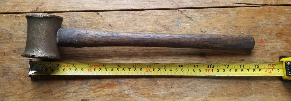 Antique Hammer with Brass Head