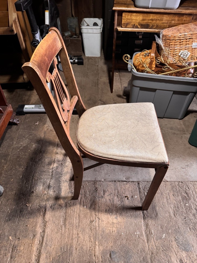 vintage folding chairs wood