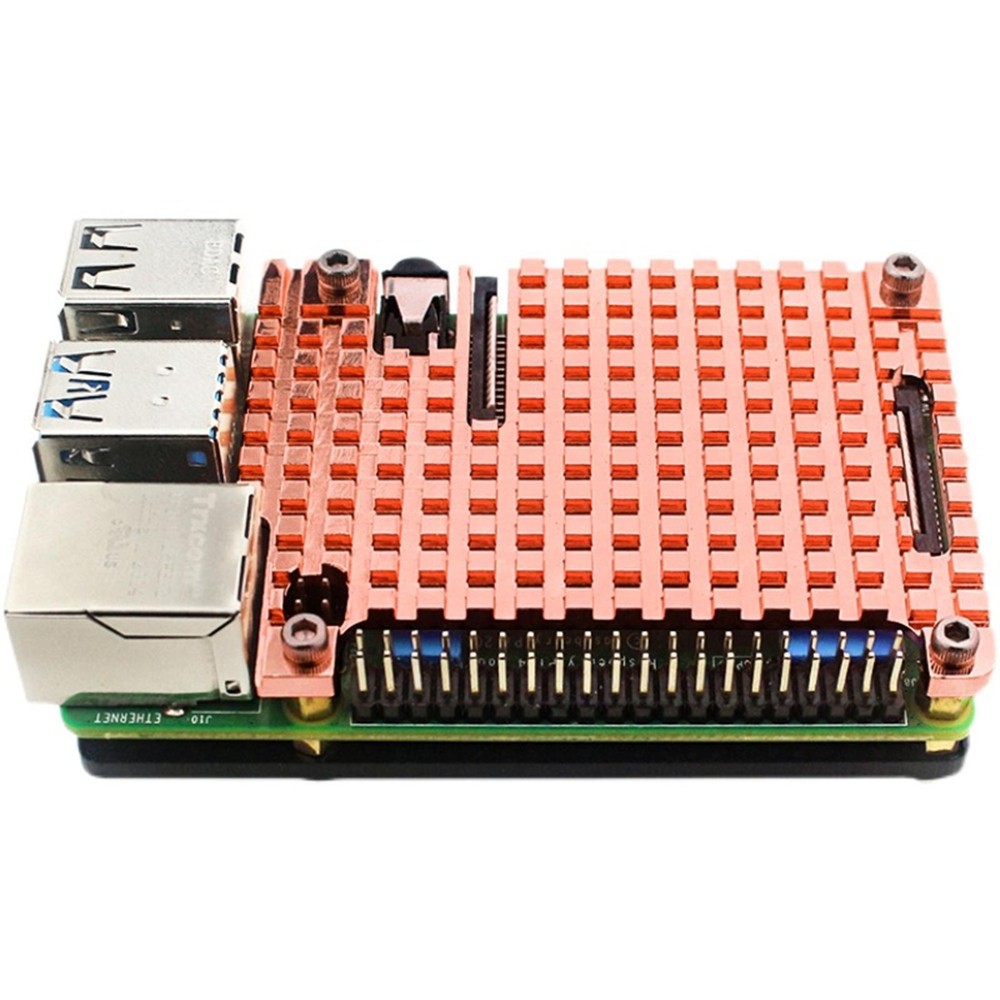 Ultra-thin Copper Heatsink Protective Passive Cooling Case For Raspberry Pi 4B r