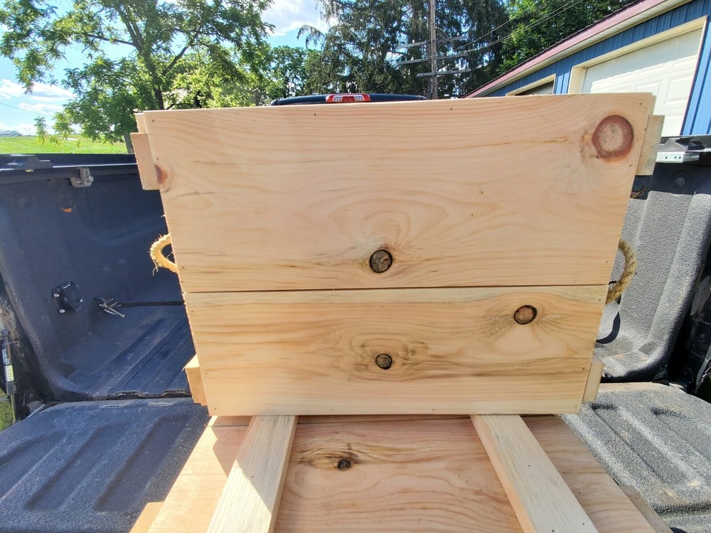 Plain Storage/Ammo Box With Rope Handle and Latching Hasp/Catch