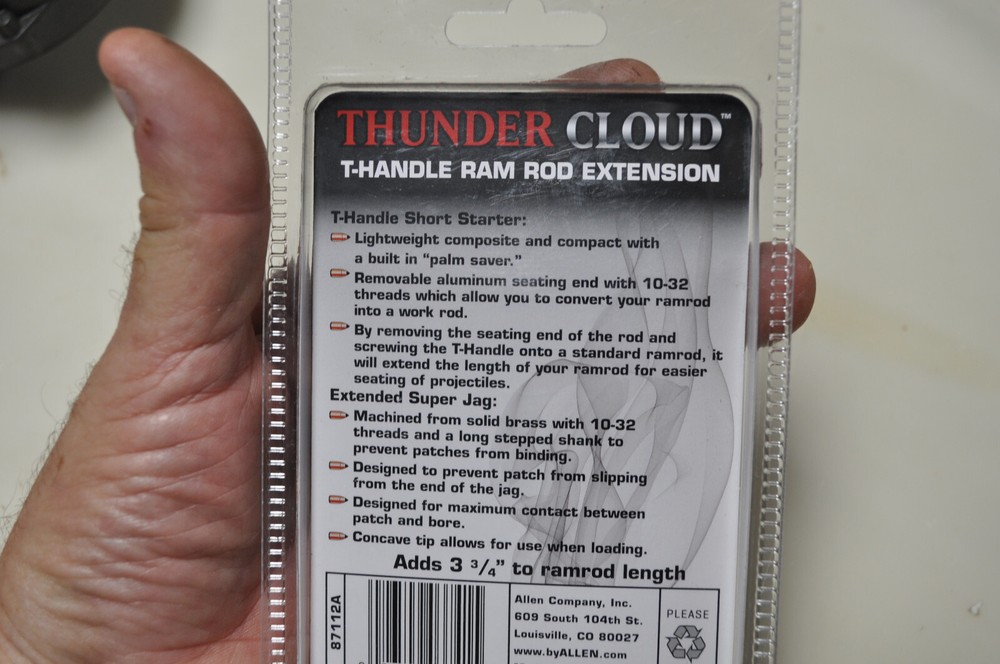 T-HANDLE RAM ROD EXTENSION Black Powder Muzzleloader Thunder Cloud 87112A