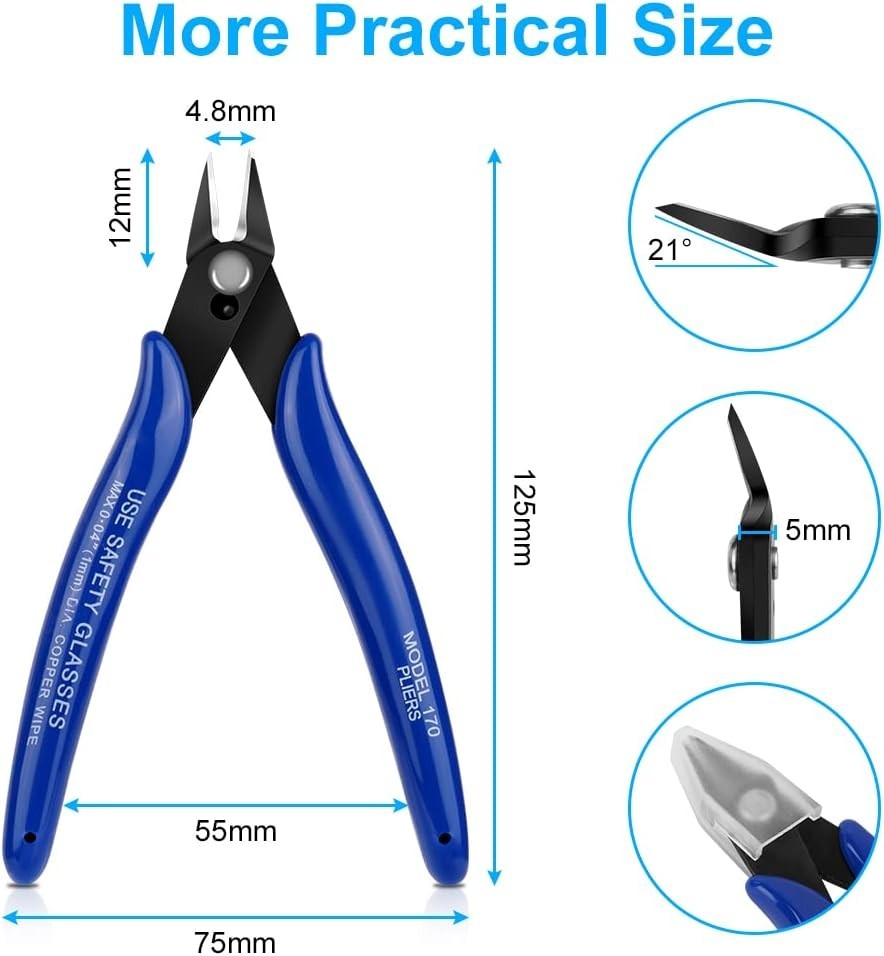 Heavy Duty Diagonal Cutters - Spring-Loaded with Safety Feature for Precision