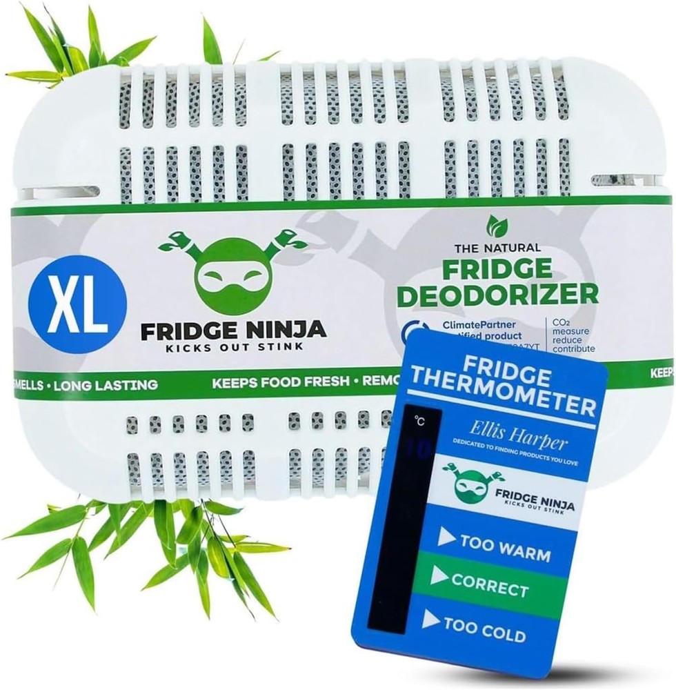 Fridge Ninja Compact Fridge Deodorizer (2 Pack) - More Effective Than Baking