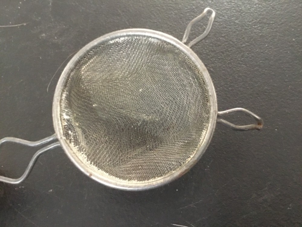 Vintage Red Wood Handled Small Strainer