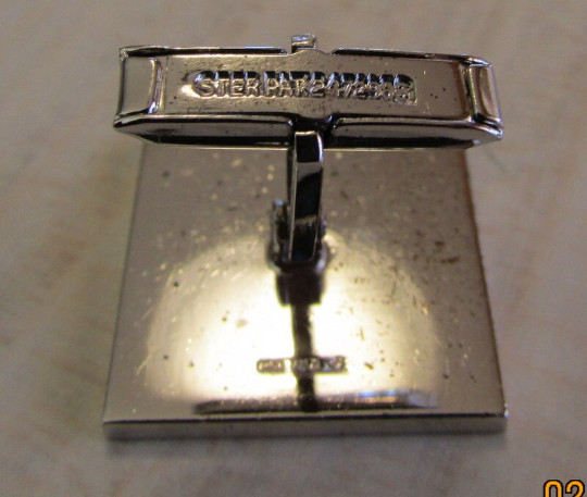 Sterling Silver Brushed Finish Square Cuff Links +