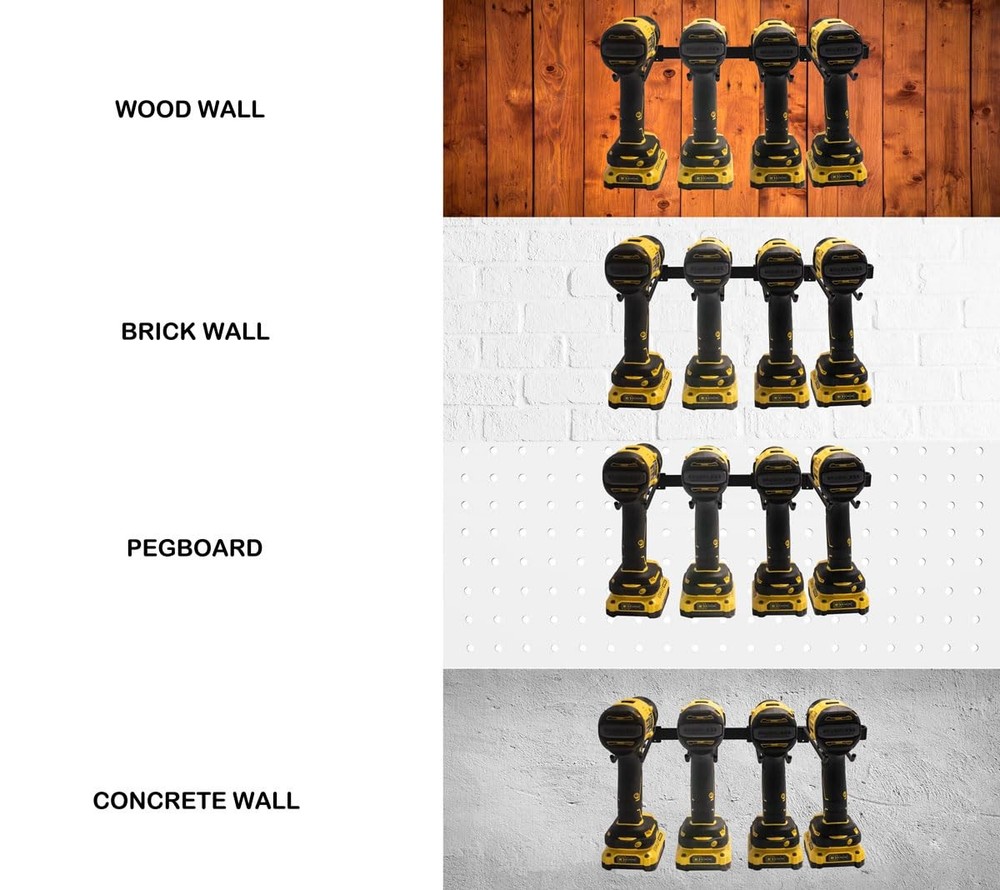 Power Tool Holder Drill Holder, Distance between Hooks Adjustable, Drill Tool...