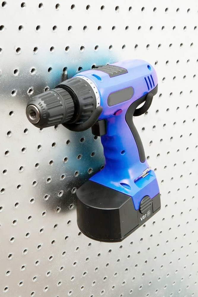 5 Hooks Pegboard Organizer - Dual Holders for Power Tools & Accessories