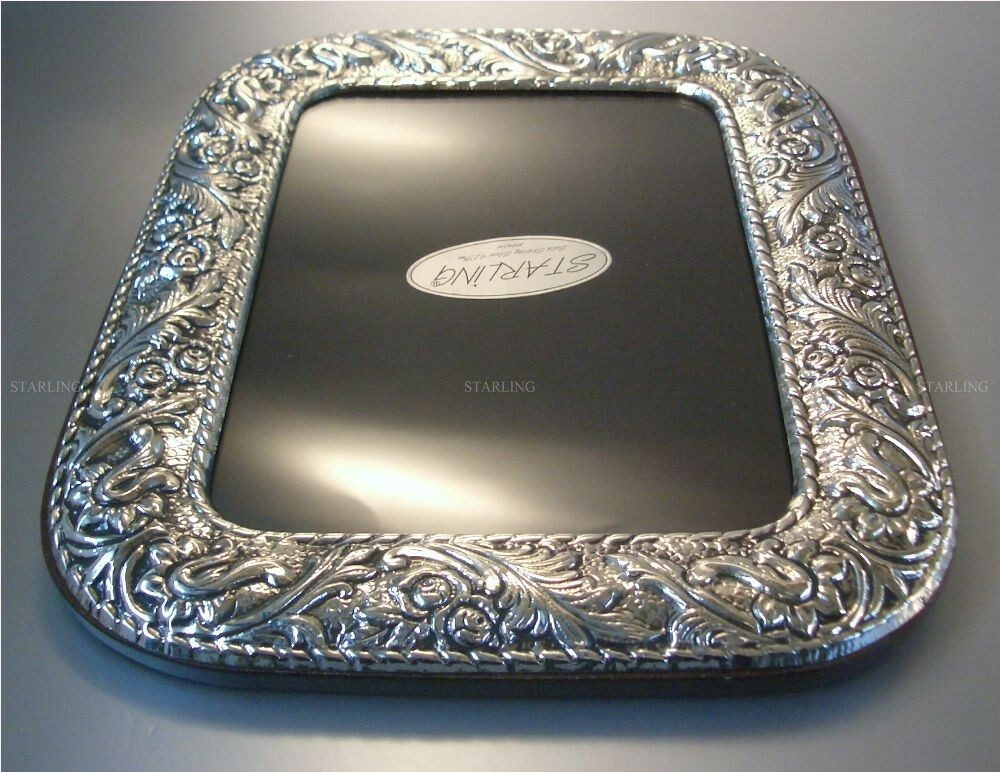 Heavy Victorian Photo Frame Silver Frame 925 Sterling Silver Image Size 13x18