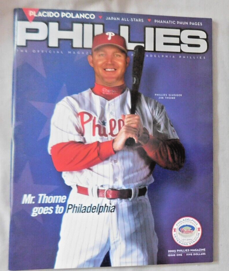Jim Thome 2003 Philadelphia Phillies Magazine Program Issue #1