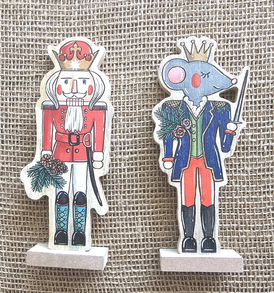 2 Nutcracker Suite Mouse King & Nutcracker 6.25" Standing Christmas Decor